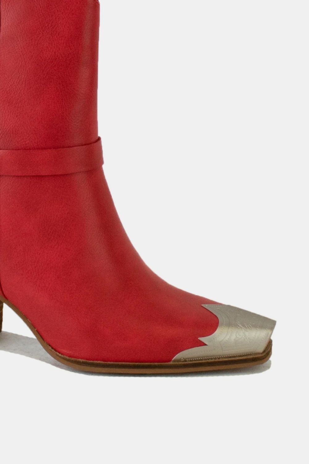 Women's Red Modern Cowboy Boots with Silver Toe