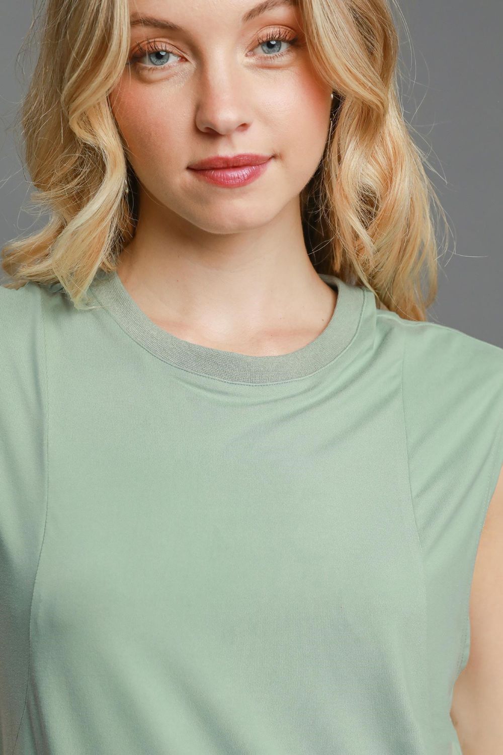 Women's Mint Sleeveless High-Low Curved Hemline Mini Dress Tunic