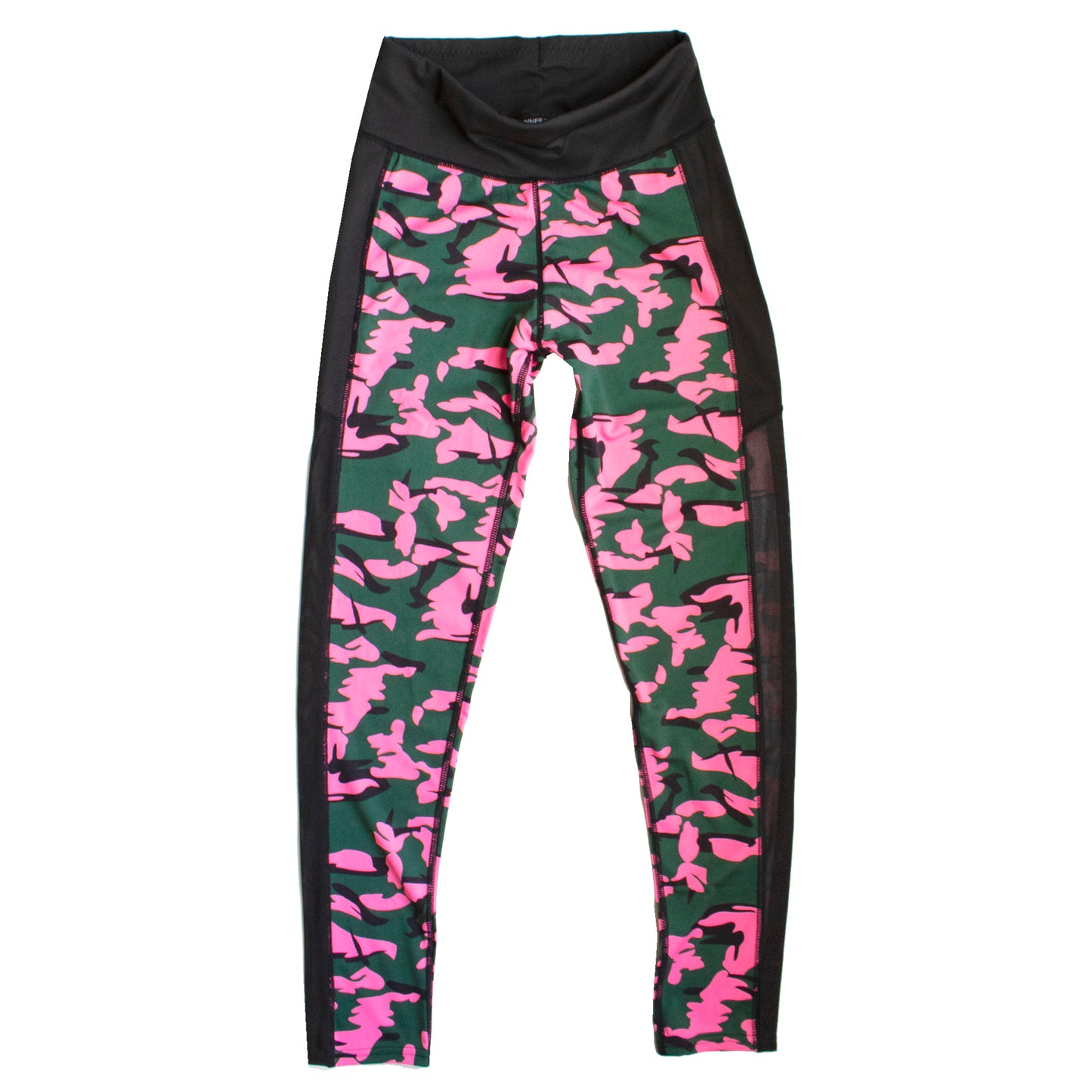 Runner Island Pink Hunt Camo Patterned Mesh Workout Leggings