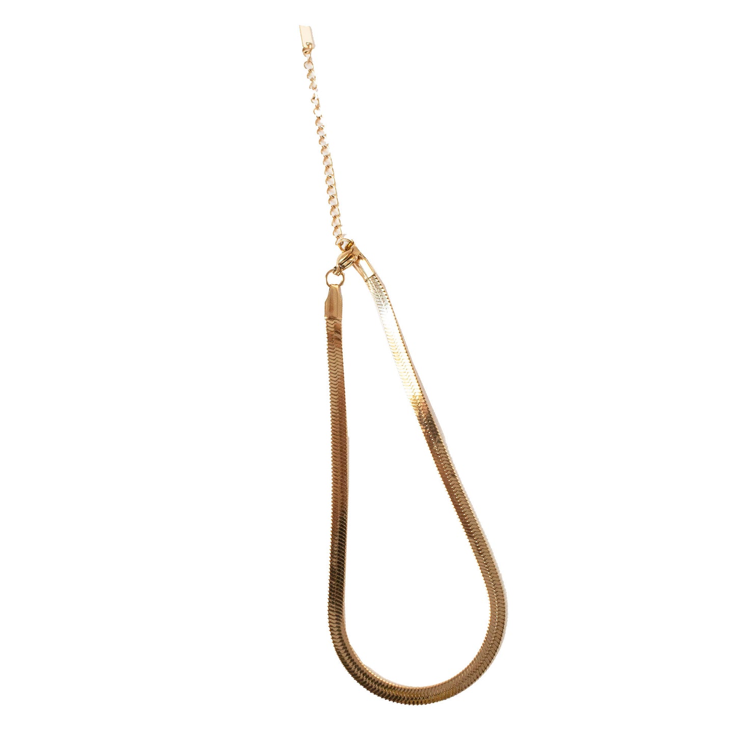 Herringbone Anklet Gold Tone Stainless Steel