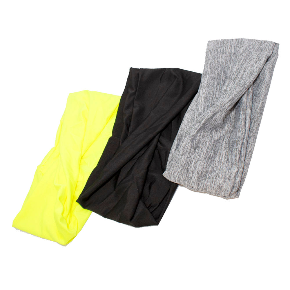 Runner Island Sporty Boho Twist Sweat Wicking Headbands 3 Pack