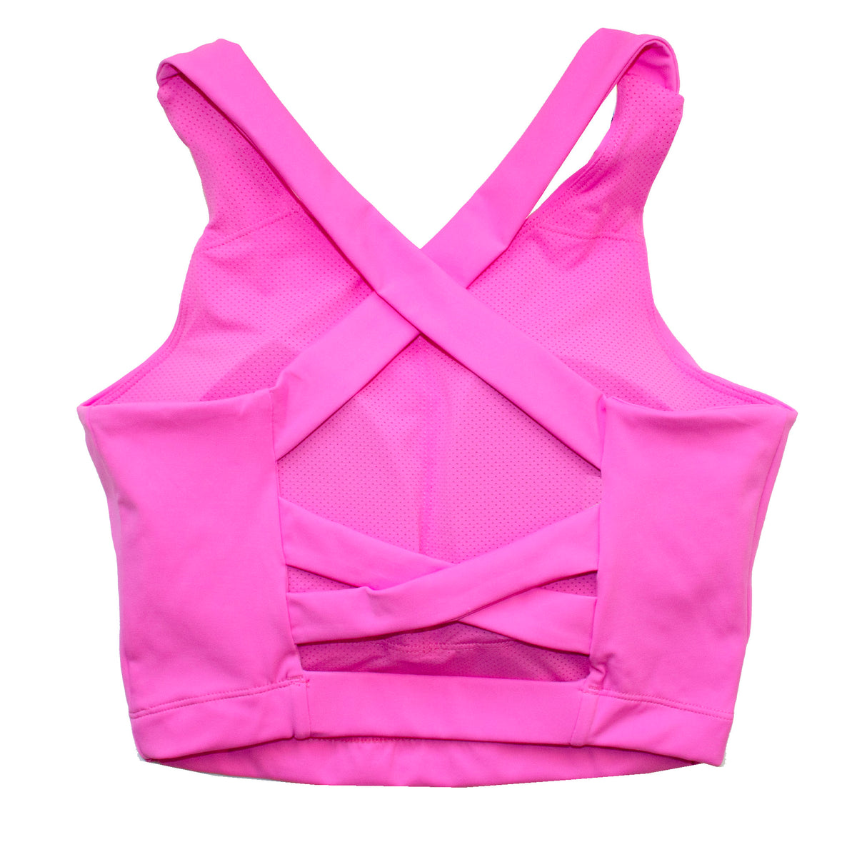 Neon pink sports top sales