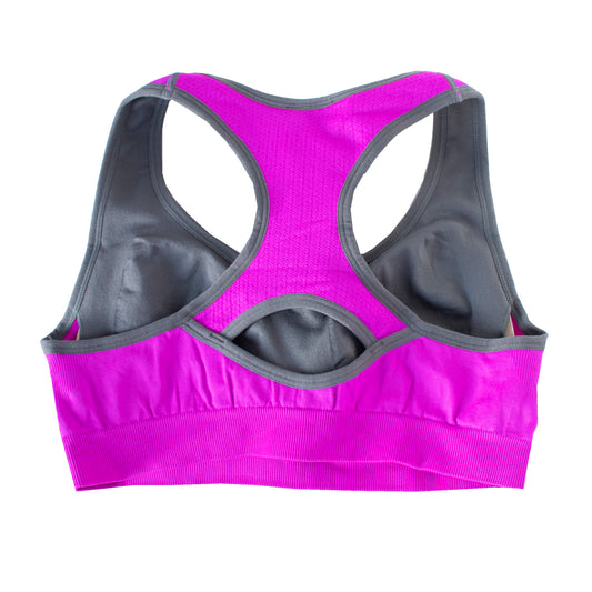 Runner Island Fuchsia Cut-Out Back Sports Bra
