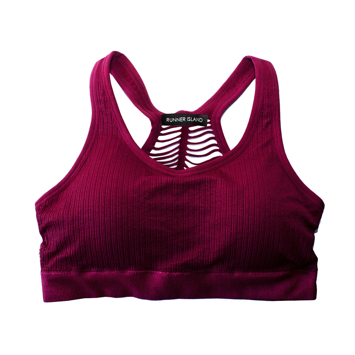 Red Wine Ribbed Sports Bra Runner Island®