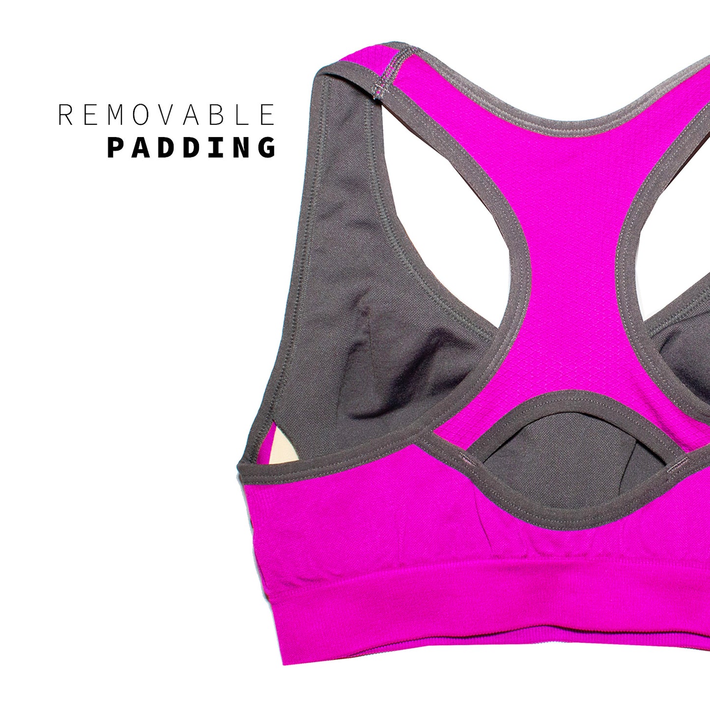 Runner Island Fuchsia Cut-Out Back Sports Bra
