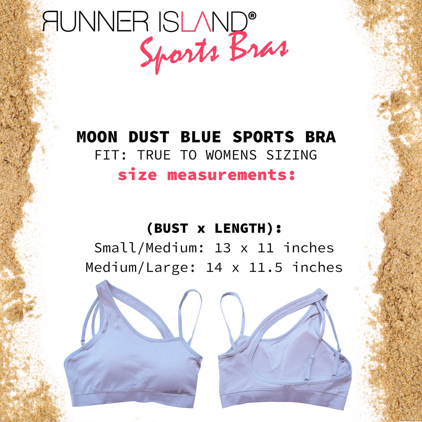 Runner Island Moon Dust Blue Sports Bra