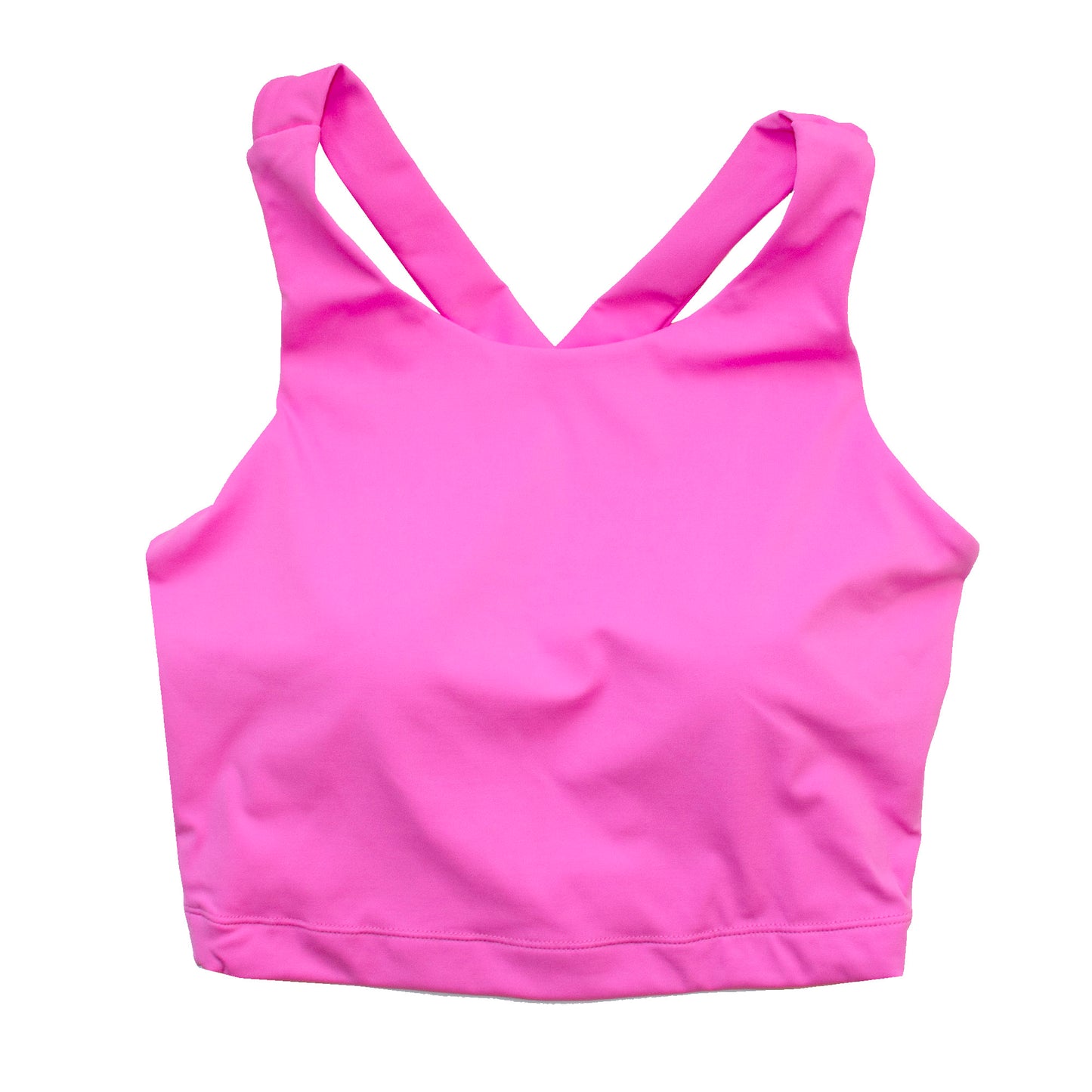 Runner Island Women's Neon Pink Run to Swim Sports Bra Tank Top