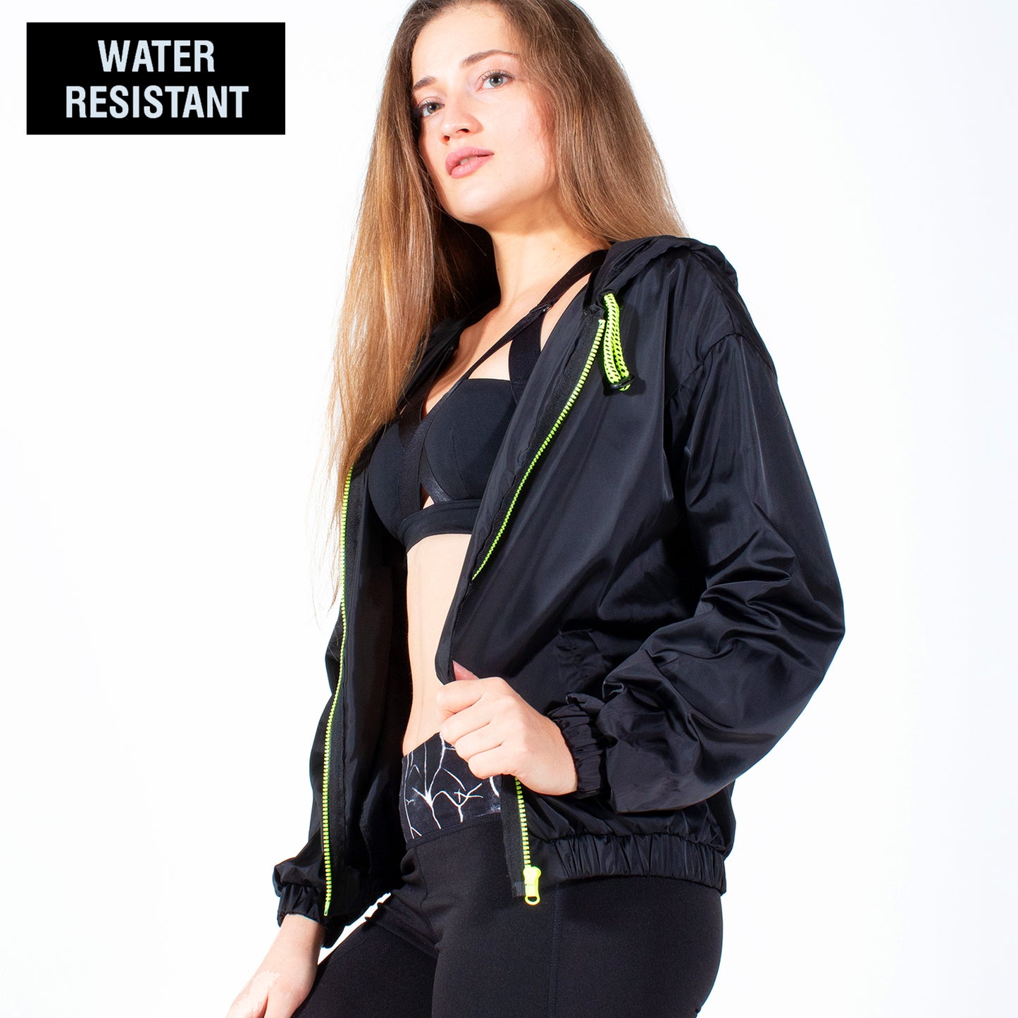 Runner Island Black Lightweight Windbreaker Workout Jacket