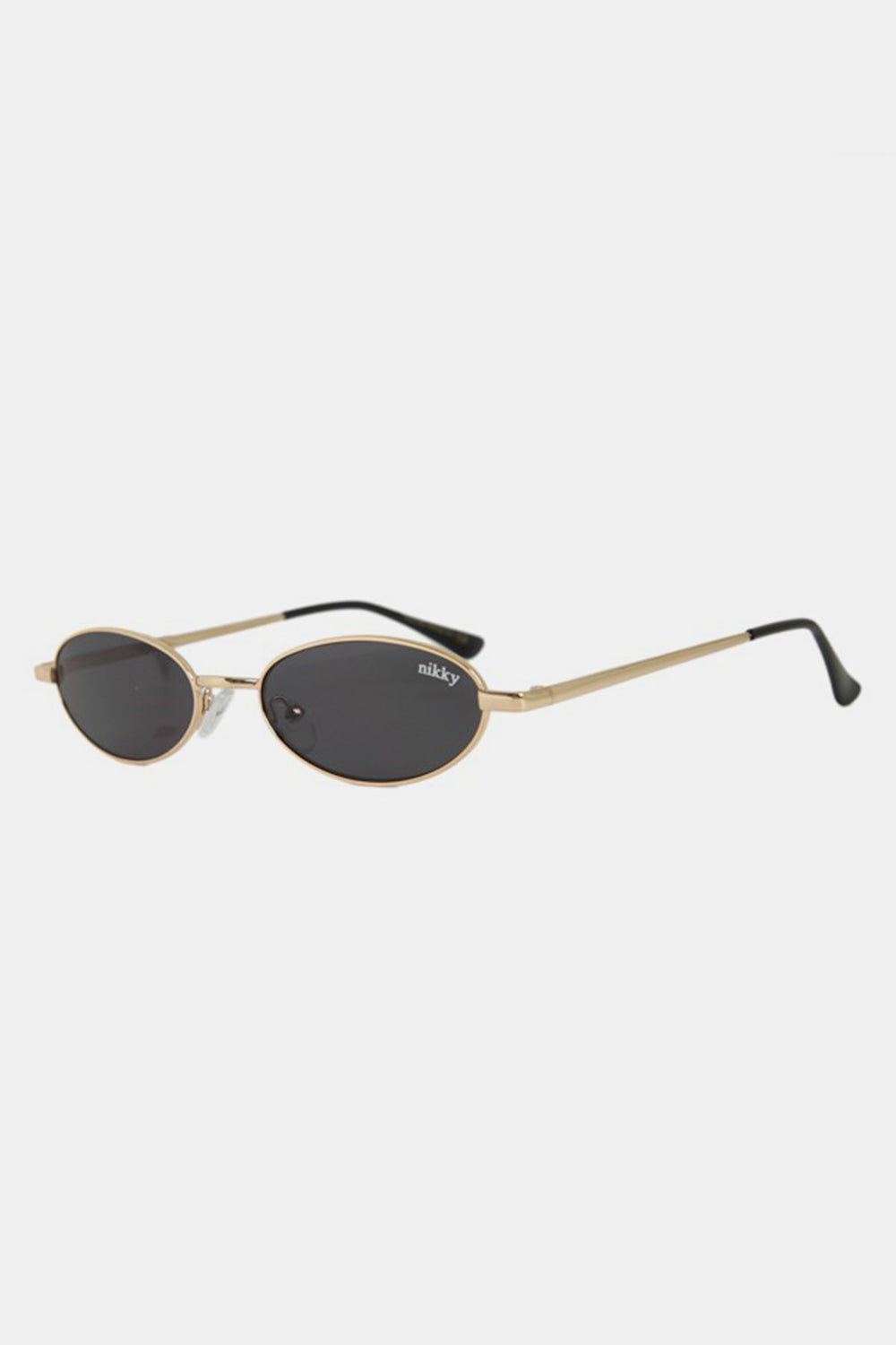 Women's Men's Skinny Oval Metal Frame Sunglasses