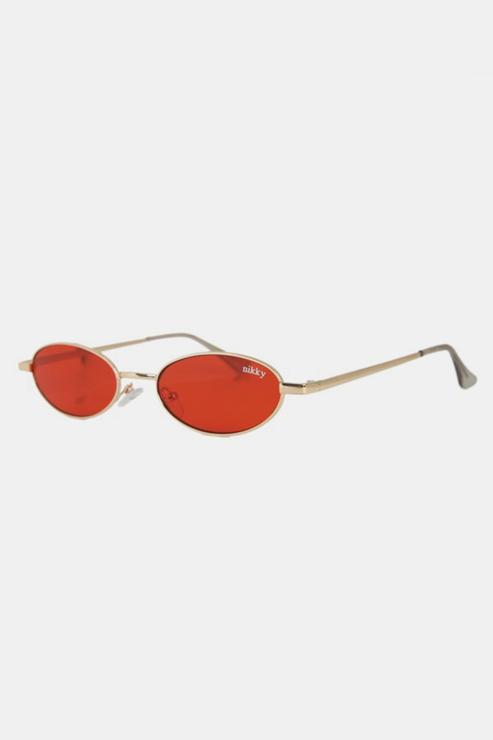 Women's Men's Skinny Oval Metal Frame Sunglasses