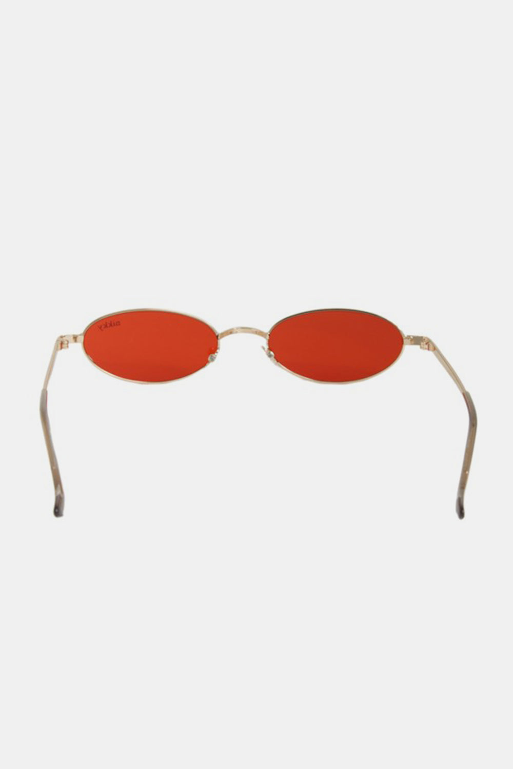 Women's Men's Skinny Oval Metal Frame Sunglasses