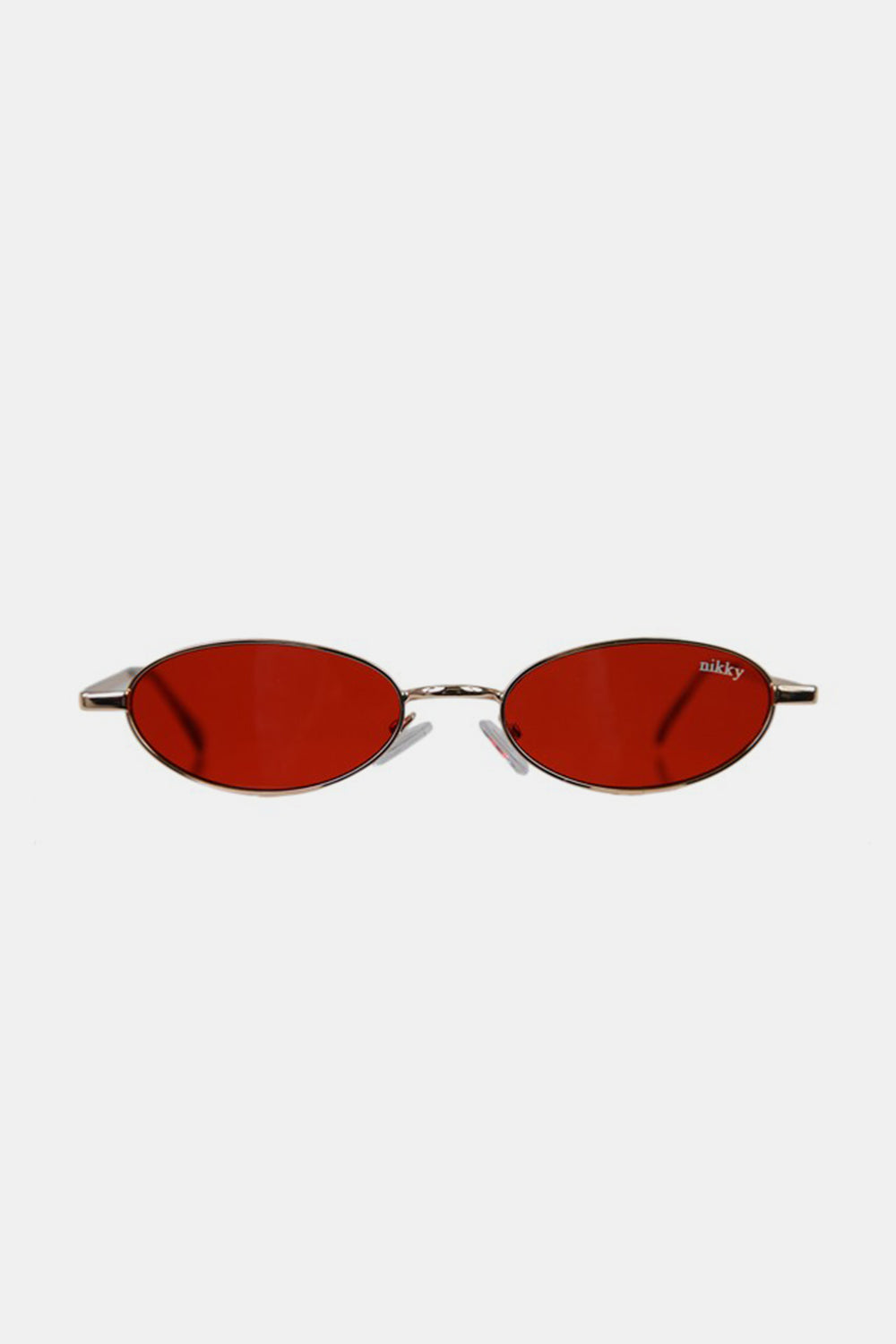 Women's Men's Skinny Oval Metal Frame Sunglasses