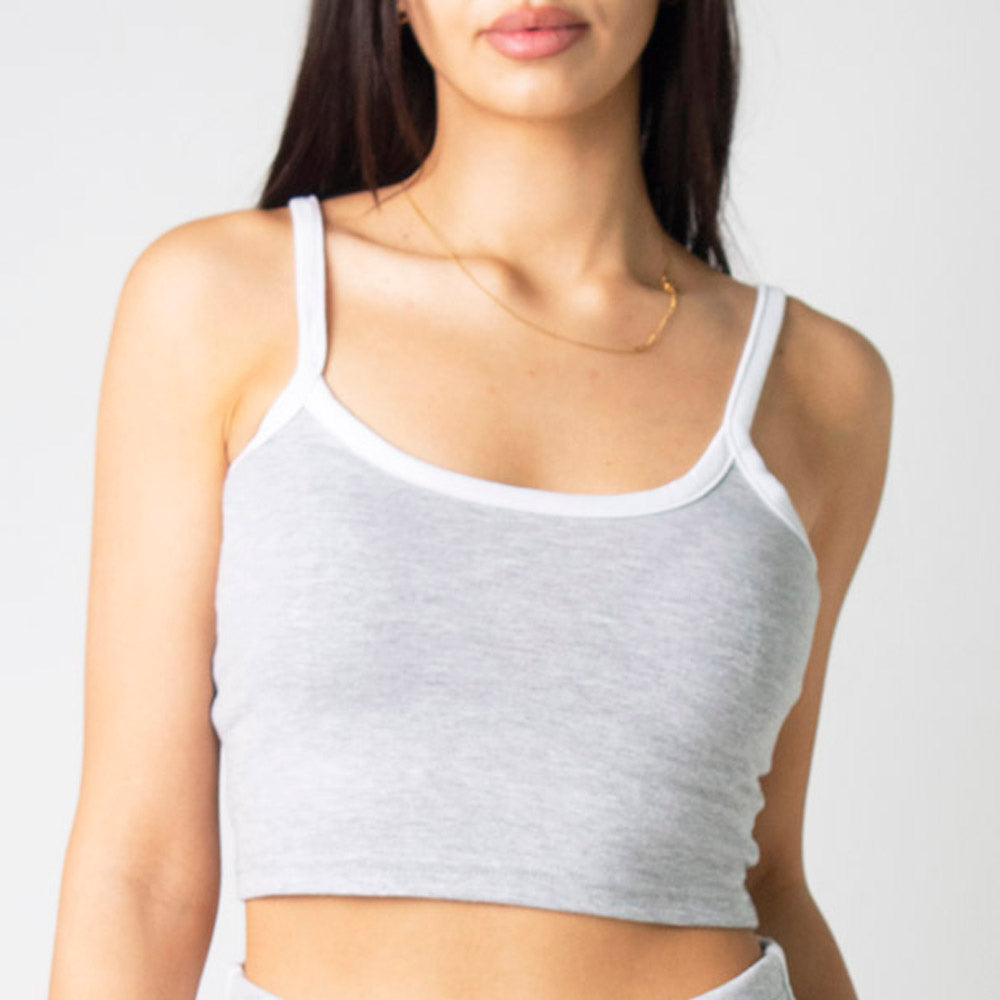 Runner Island Heather Grey Retro Dolphin Shorts and Crop Top Outfit Set