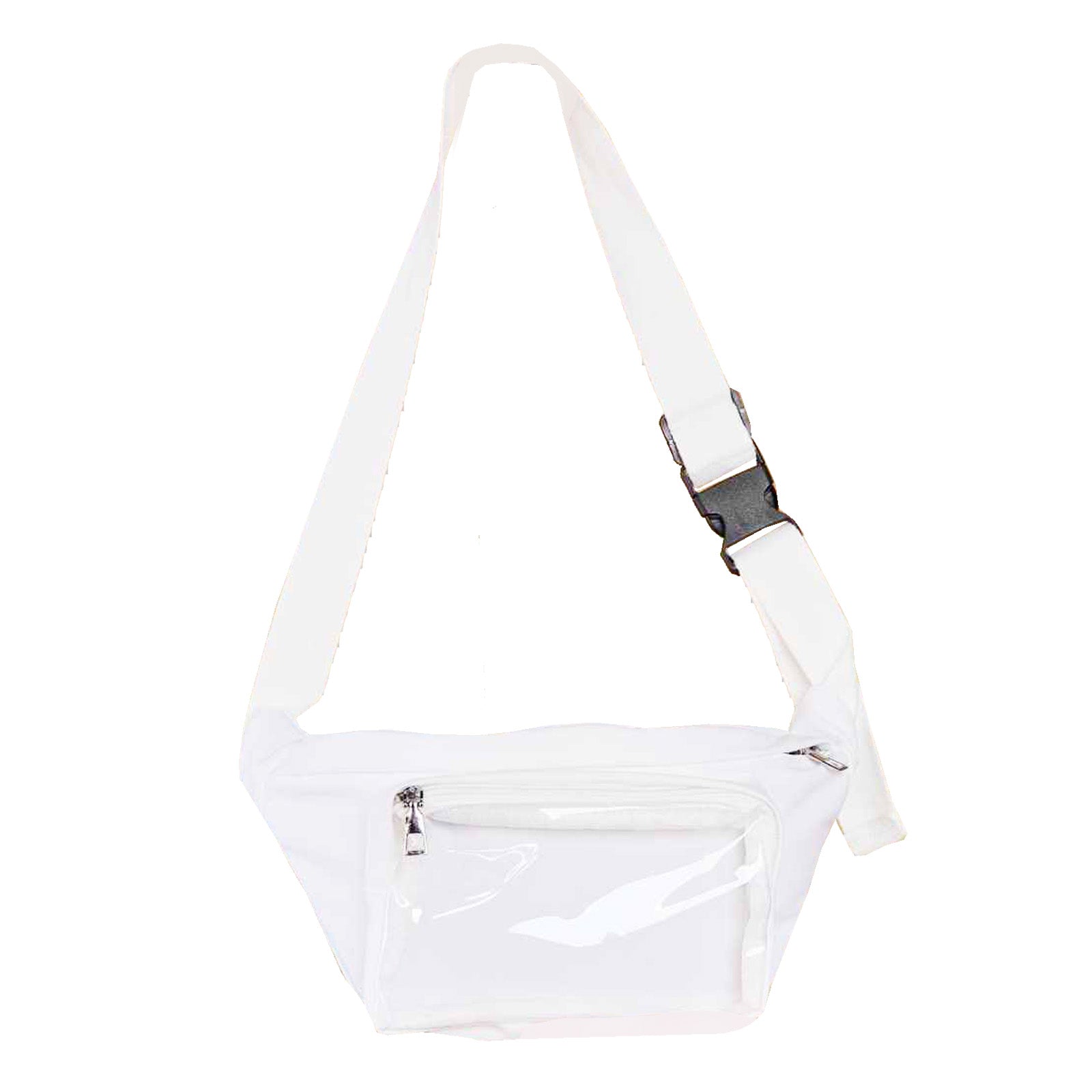 White Fanny Pack Crossbody with Clear Zipper Pouch Runner Island®