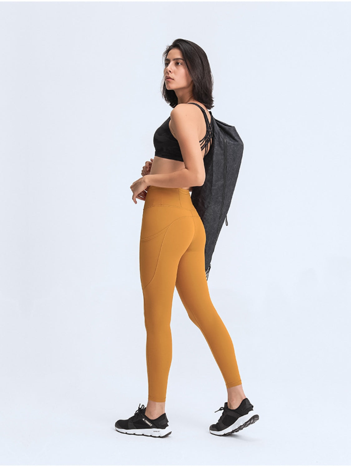 Women's High Waist Wide Waistband Leggings with Large Pockets
