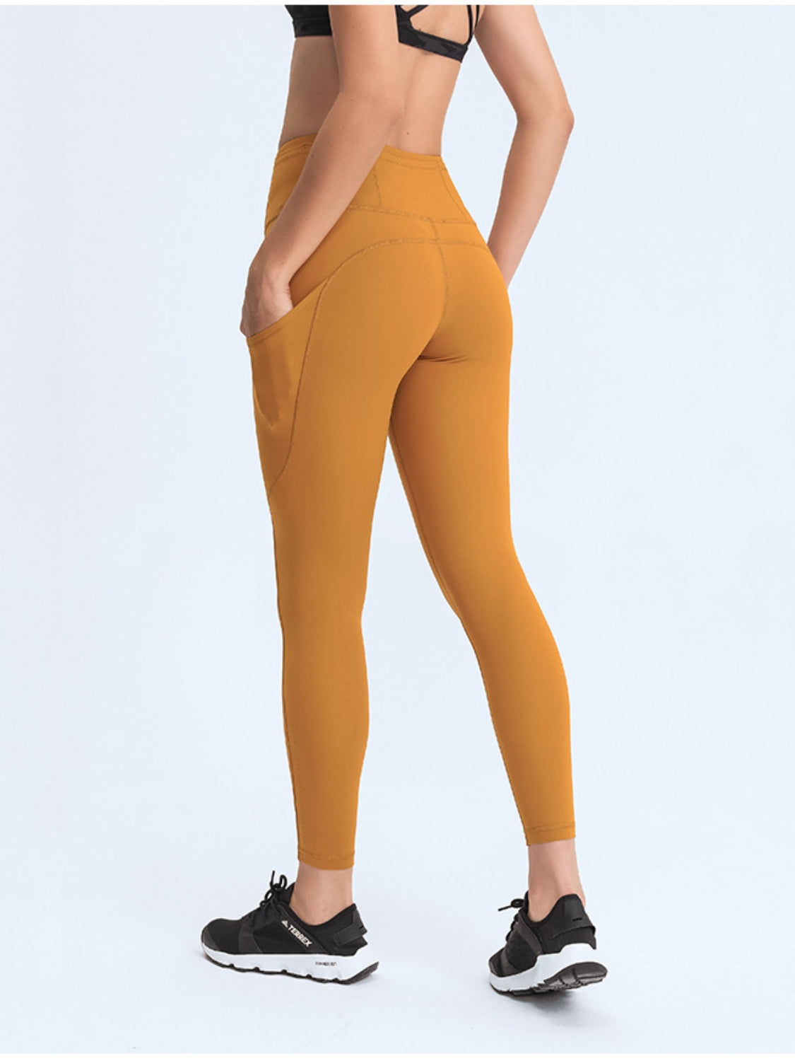 Women's High Waist Wide Waistband Leggings with Large Pockets