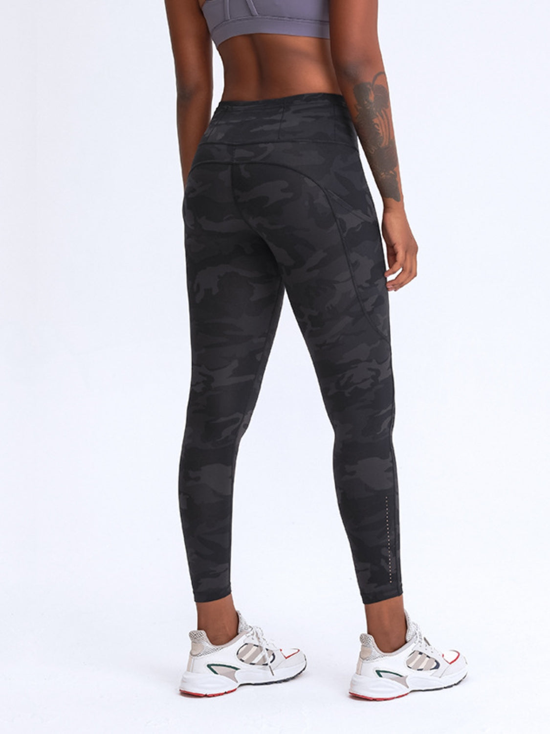 Women's High Waist Wide Waistband Leggings with Large Pockets