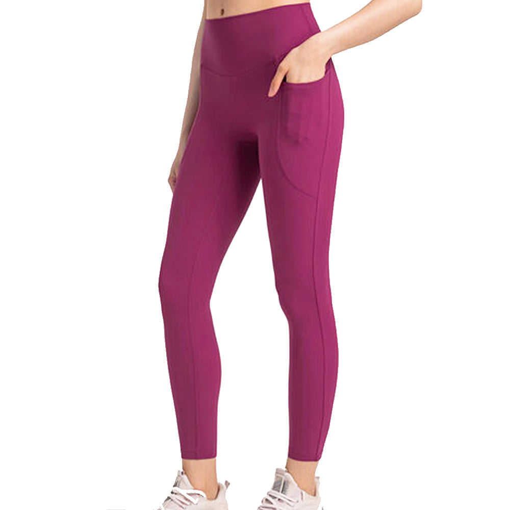 Womens Wide Waistband Athletic Leggings with Large Pockets