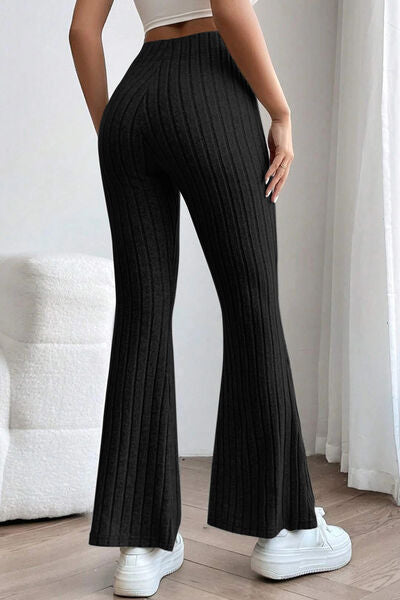 Women's High Waisted Ribbed Flare Leggings