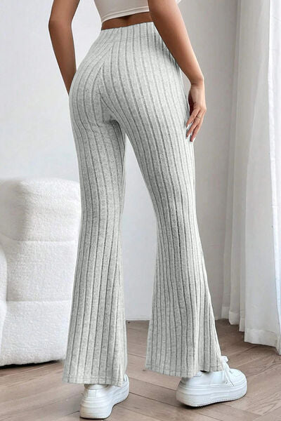 Women's High Waisted Ribbed Flare Leggings