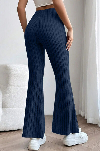 Women's High Waisted Ribbed Flare Leggings