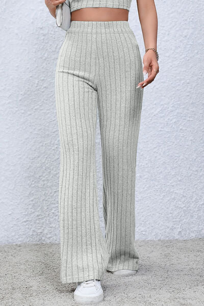 Women's High Waisted Ribbed Flare Leggings