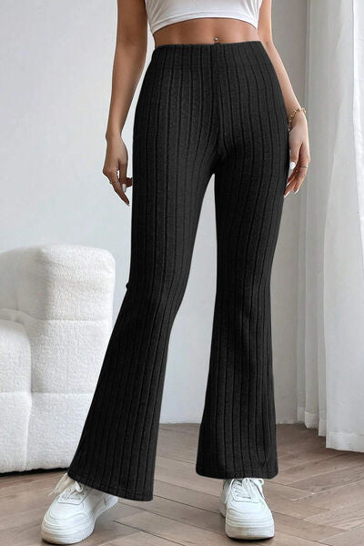 Women's High Waisted Ribbed Flare Leggings