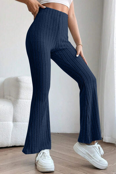Women's High Waisted Ribbed Flare Leggings