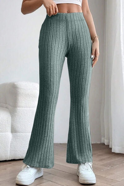 Women's High Waisted Ribbed Flare Leggings