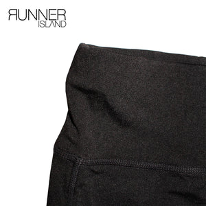 Runner Island Women's Black Sports Leggings with Back Zipper Pocket