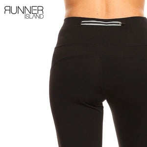Runner Island Black White Color Block Lattice Leggings