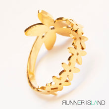 Load image into Gallery viewer, Plumeria Blooma Cuff Ring Size 7 - Waterproof - Sweat Resistant