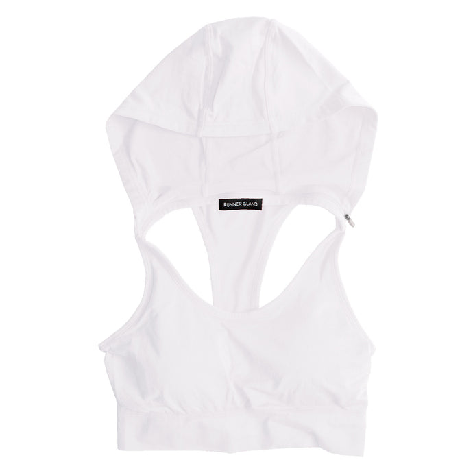 Womens Tennis White Sports Bra Tank Top Hoodie