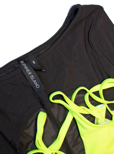 Runner Island Coastal Sun Workout Crop Top Long Sleeve