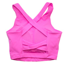 Load image into Gallery viewer, Neon Pink Womens Sports Bra Tank Top