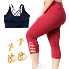 Load image into Gallery viewer, Runner Island Womens Plus Size Americana Beauty Workout Bundle Set