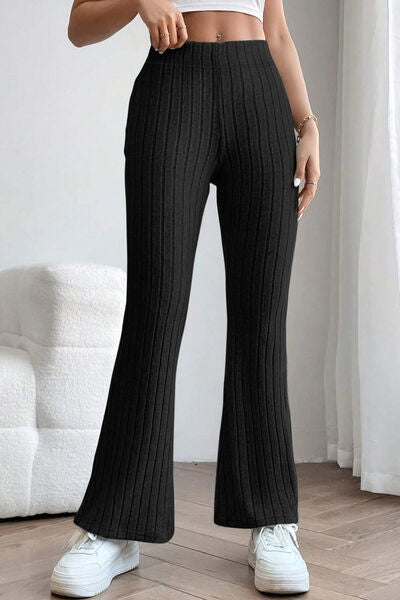 Women's High Waisted Ribbed Flare Leggings