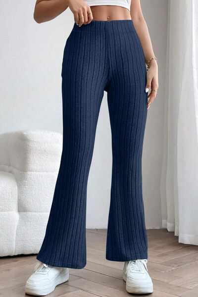 Women's High Waisted Ribbed Flare Leggings