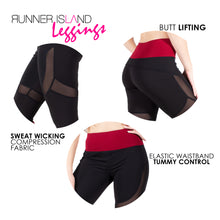 Load image into Gallery viewer, Burgundy Red Speedway Club Mesh Leggings