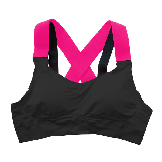 Runner Island Bonnie's Black Strappy Large Bust Sports Bra