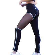 Load image into Gallery viewer, Black Hyperspace Mesh Workout Leggings