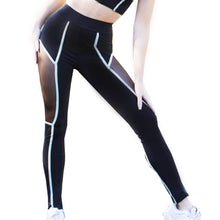Load image into Gallery viewer, Black Hyperspace Mesh Workout Leggings