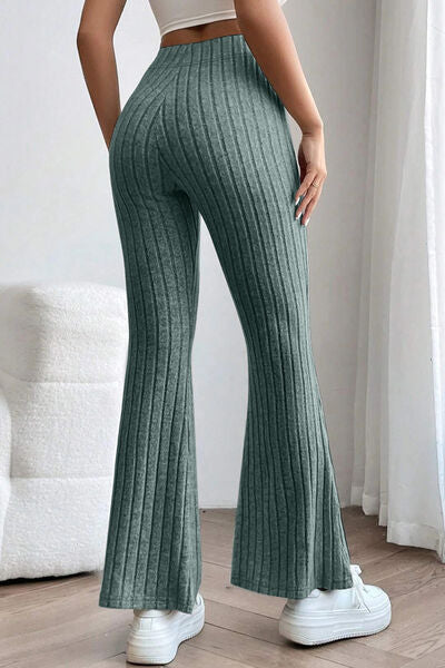 Women's High Waisted Ribbed Flare Leggings