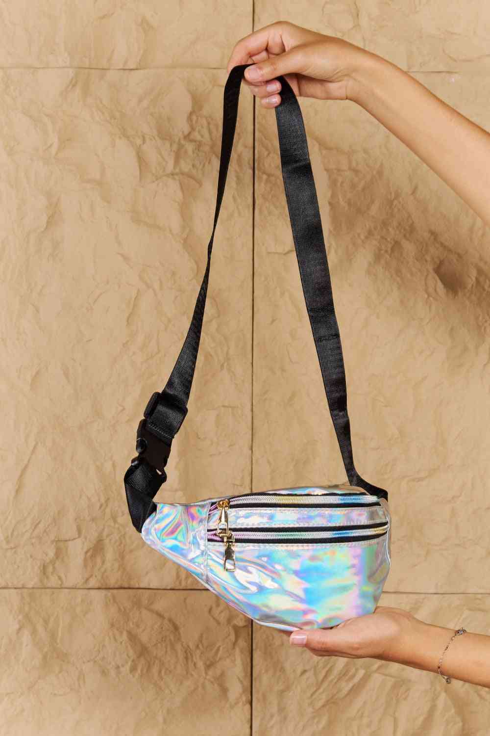 Holographic Silver Fanny Pack Crossbody