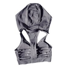Load image into Gallery viewer, Womens Charcoal Sports Bra Tank Top Hoodie