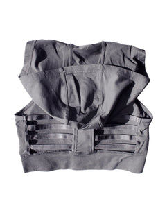 Womens Charcoal Sports Bra Tank Top Hoodie