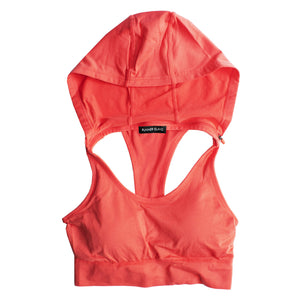 Womens Coral Sports Bra Tank Top Hoodie