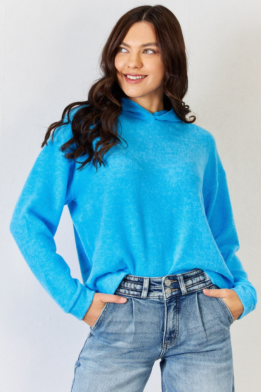 Women's Sky Blue Hoodie Sweater Oversized