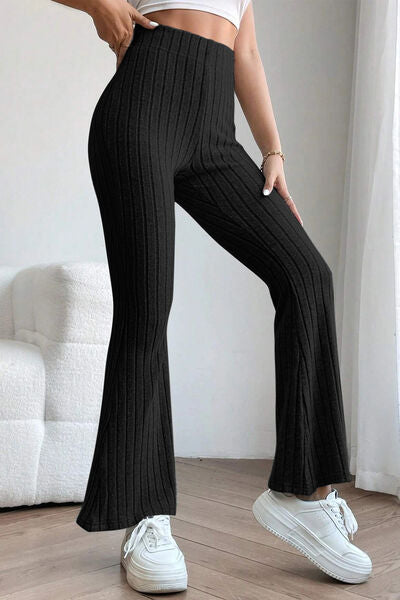 Women's High Waisted Ribbed Flare Leggings
