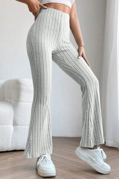 Women's High Waisted Ribbed Flare Leggings
